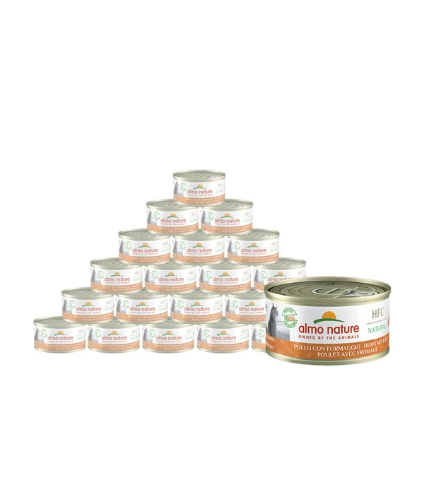 Almo Nature Nassfutter Für Katzen HFC Natural, Huhn Mit Käse, 24 X 70 G 1 Almo Nature Nassfutter Für Katzen HFC Natural, Huhn Mit Käse, 24 X 70 G