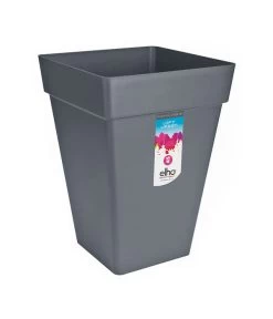 Elho Kunststoff-Blumentopf Loft Urban, Eckig, Anthrazit