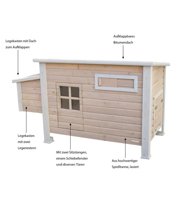 KERBL Hühnerstall Emma, Ca. B146/H85/T74 Cm 3 KERBL Hühnerstall Emma, Ca. B146/H85/T74 Cm – Bild 3