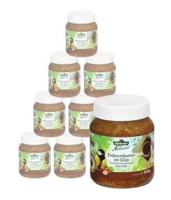Dehner Natura Erdnussbutter Im Glas, Haselnuss, 8 X 340 G