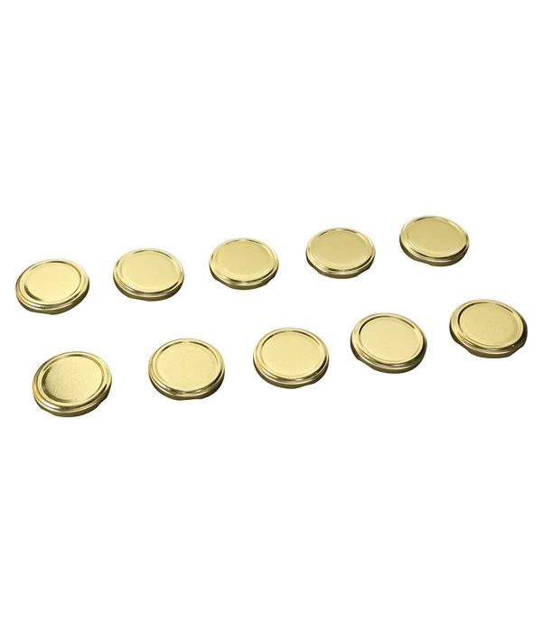 Schraubdeckel, Gold, Für Einkochgläser, Ø66 Mm, 10er-Set 1 Schraubdeckel, Gold, Für Einkochgläser, Ø66 Mm, 10er-Set