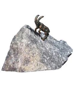 Rottenecker Bronze-Steinbock Auf Granit
