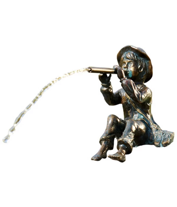 Rottenecker Bronze-Flötenspieler Toni, Wasserspeiend 1 Rottenecker Bronze-Flötenspieler Toni, Wasserspeiend