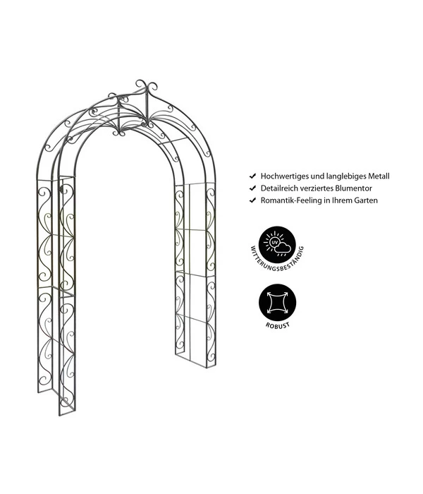 Dehner Metall-Rosenbogen Melina, Ca. B134/H244/T38 Cm 2 Dehner Metall-Rosenbogen Melina, Ca. B134/H244/T38 Cm – Bild 2