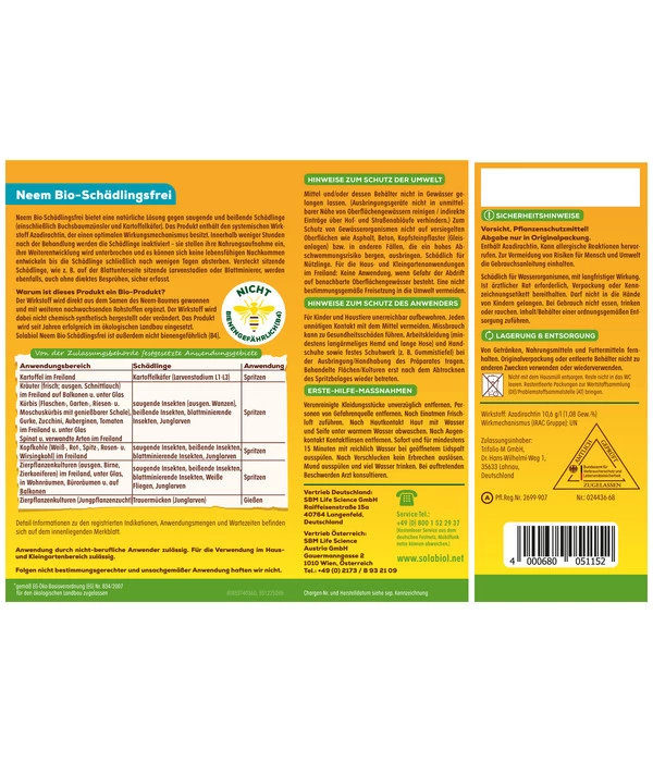 Solabiol® Neem Bio-Schädlingsfrei 2 Solabiol® Neem Bio-Schädlingsfrei – Bild 2