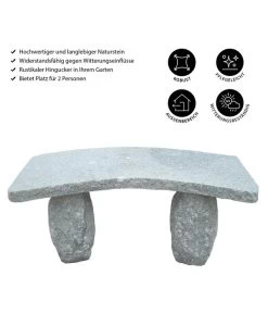 Dehner Granit-Gartenbank, Gebogen, 2-Sitzer 8 Dehner Granit-Gartenbank, Gebogen, 2-Sitzer -Gardena Store 2741668 WE IG 001 GranitGartenbankgebogen2Sitzer