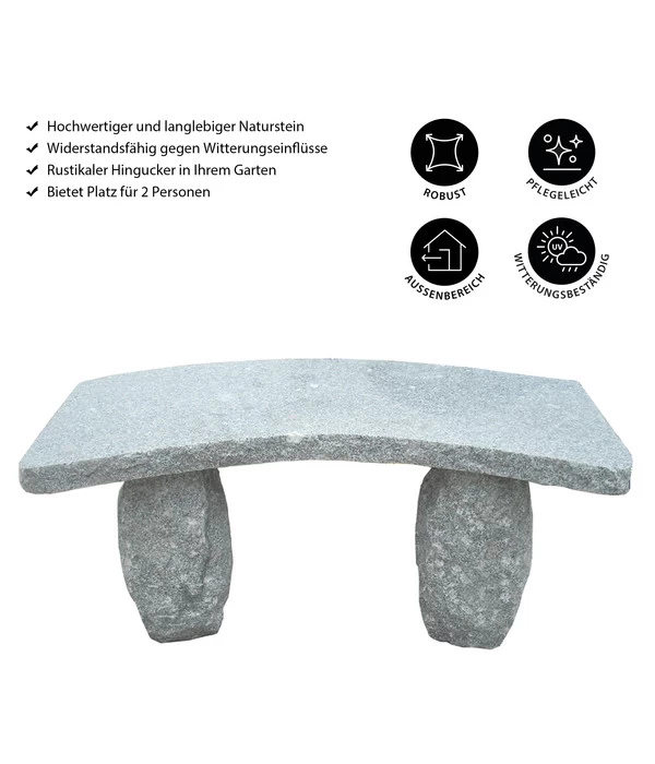 Dehner Granit-Gartenbank, Gebogen, 2-Sitzer 4 Dehner Granit-Gartenbank, Gebogen, 2-Sitzer – Bild 4
