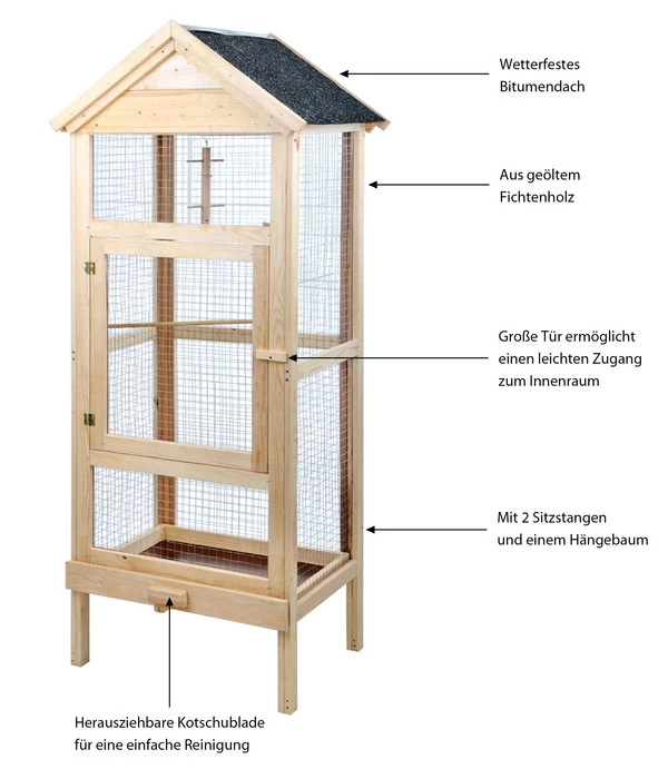 BIRD DREAM Vogelvoliere Mit Bitumen-Dach 2 BIRD DREAM Vogelvoliere Mit Bitumen-Dach – Bild 2