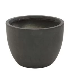 Dehner Leichtbeton-Pflanztopf Manchester, Rund, Antik-schwarz