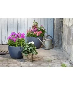 Dehner Leichtbeton-Pflanztopf Manchester, Rund, Antik-schwarz -Gardena Store 3337151 3337169 3337136 3337144 WE MO 003 DehnerLeichtbetonPflanztopfantikschwarz