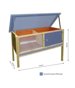 Elmato® Kaninchenstall Iso-Holzheim, Ca. B132/H102/T70 Cm -Gardena Store 3444759 WE BG 001 ElmatoNagerheimBahamaMG