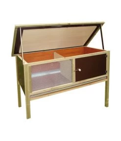 Elmato® Kaninchenstall Iso-Holzheim, Ca. B132/H102/T70 Cm