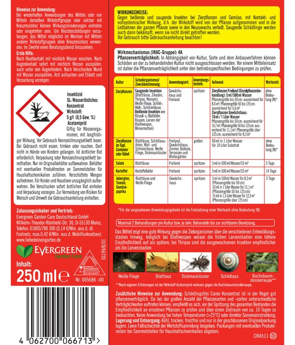 Substral® Celaflor® Schädlingsfrei Careo® Für Gemüse, 250 Ml 2 Substral® Celaflor® Schädlingsfrei Careo® Für Gemüse, 250 Ml – Bild 2