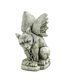 Denscho Stein-Drache Sitzend Mit Kette, 40 X 25 X 48 Cm