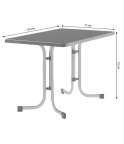 Sieger Boulevard-Klapptisch Mecalit®-PRO, Ca. B115/H72/T70 Cm -Gardena Store 3885407 WE BG 001 SiegerBoulevardKlappGartentischKlapptischGraphit115X70