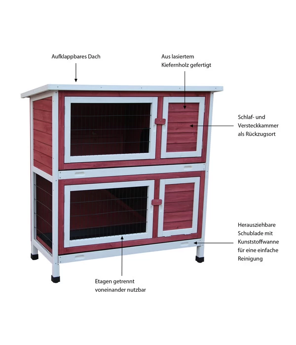 Dehner Kaninchenstall Landhaus, Ca. B114/H116/T57 Cm 2 Dehner Kaninchenstall Landhaus, Ca. B114/H116/T57 Cm – Bild 2
