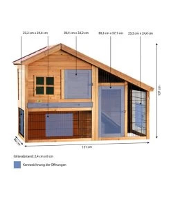 Trixie Natura Kleintierstall Mit Freilaufgehege, Ca. B151/H107/T80 Cm -Gardena Store 4101424 WE BG 001 TrixieNagerheimNaturaIiiFuerKaninchenNagerheim151X107x80CmMG
