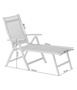 Dehner Gartenliege Chicago, Ca. B70/H72/T180 Cm -Gardena Store 4210258 WE FS 001 SkizzeLiegeChicagoNE