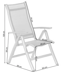 Dehner Klappsessel Chicago, Hochlehner -Gardena Store 4210316 WE FS 001 SkizzeKlappsesselChicago