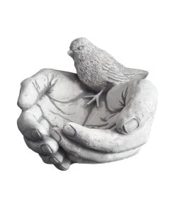 Fantasieco Stein-Vogeltränke, Ca. B23/H35/T23 Cm