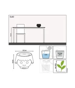 LECHUZA® OJO All-in-One-Set, Ca. Ø21/H15,8 Cm -Gardena Store 4305199 4305918 6962302 4305926 6962310 6962328 WE MO 01 OjoPinkGruenBlauRotSchw