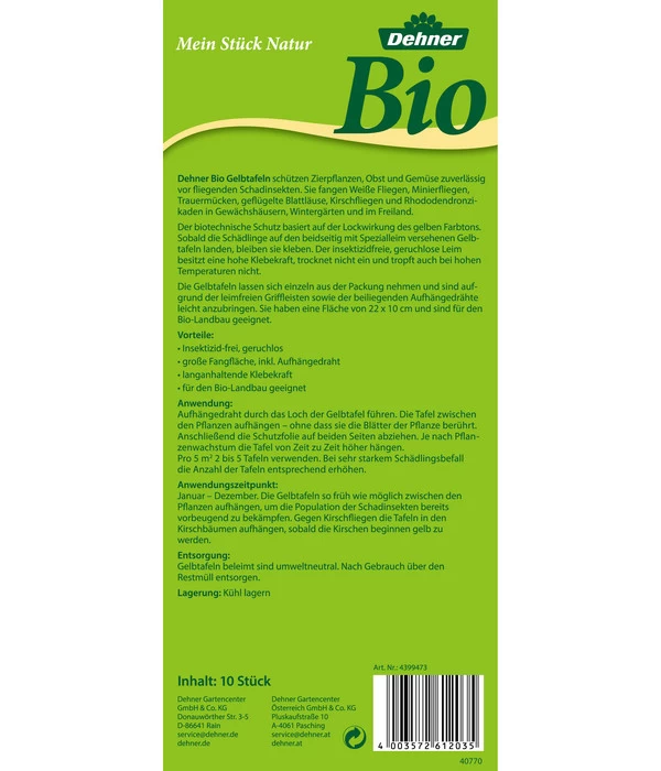 Dehner Bio Gelbtafeln, 10er-Set 2 Dehner Bio Gelbtafeln, 10er-Set – Bild 2