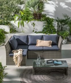 Dehner Geflecht-Lounge Rom, 4-teilig -Gardena Store 4407334 WE MO 002 DehnerGeflechtLoungeRomNEU