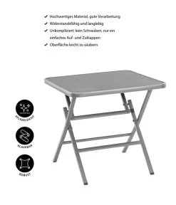 Dehner Klapptisch Chicago, Eckig 13 Dehner Klapptisch Chicago, Eckig -Gardena Store 4422382 WE IG 001 CHICAGOKLAPPTISCH80x80