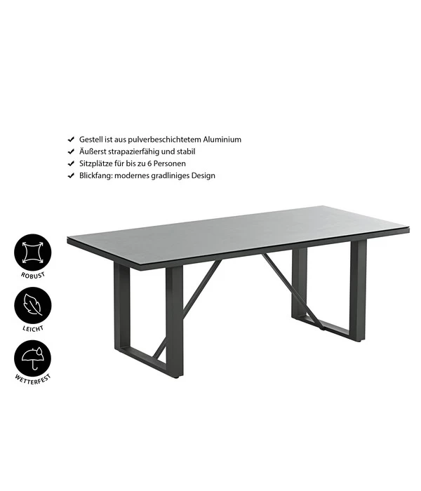 Dehner Alutisch Monaco, Ca. B200/H73/T90 Cm 4 Dehner Alutisch Monaco, Ca. B200/H73/T90 Cm – Bild 4