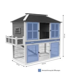 Dehner Nagerheim Happy Home Palazzo, Blau, Ca. B145/H121/T72 Cm -Gardena Store 4427746 WE BG 001 Dehner MarkenqualitaetHappyHomePalazzoMG