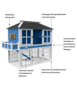 Dehner Nagerheim Happy Home Palazzo, Blau, Ca. B145/H121/T72 Cm -Gardena Store 4427746 WE IG 001 Dehner MarkenqualitaetHappyHomePalazzo