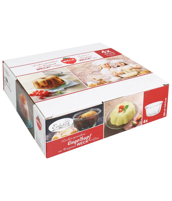 Einkochwelt WECK® Gugelhupfglas, 280 Ml, 4er-Set 1 Einkochwelt WECK® Gugelhupfglas, 280 Ml, 4er-Set