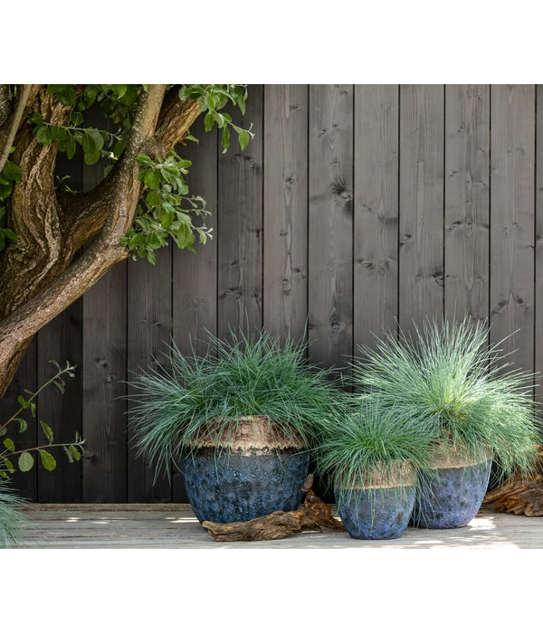 Dehner Keramik-Topf Mystras, Rund, Blau-braun 3 Dehner Keramik-Topf Mystras, Rund, Blau-braun – Bild 3