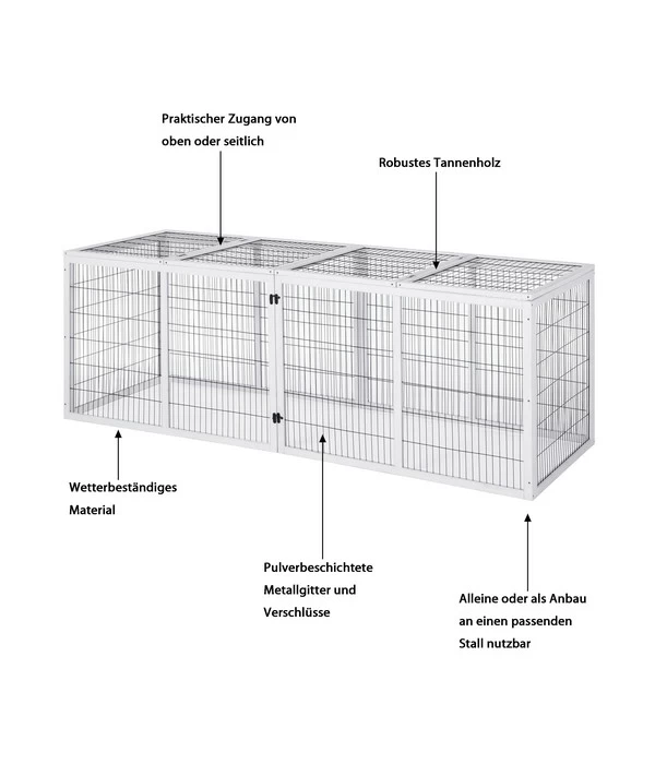 Dehner Freilaufgehege Happy Home Monumento, Ca. B200/H70/T70 Cm 3 Dehner Freilaufgehege Happy Home Monumento, Ca. B200/H70/T70 Cm – Bild 3