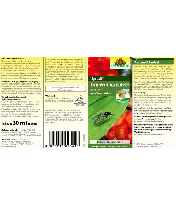Neudorff Spruzit® TrauermückenFrei, 30 Ml 2 Neudorff Spruzit® TrauermückenFrei, 30 Ml – Bild 2