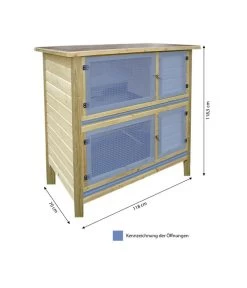 Elmato® Kaninchenstall Bavaria King Jumper, Ca. B118/H118,5/T70 Cm -Gardena Store 5061882 WE BG 001 ElmatoKaninchenheimBavaria JumperMG