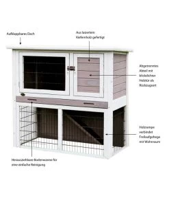 Trixie Kleintierstall, Ca. B104/H97/T52 Cm -Gardena Store 5259825 WE IG 003 TrixieKleintierstallNaturaWeissGrauoHasenMG