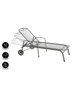 MWH Gartenliege Savoy, Ca. B81/H52/T187 Cm -Gardena Store 5312897 WE IG 001 MwhGartenliegeSavoyMetLiegeSavoyEGrau