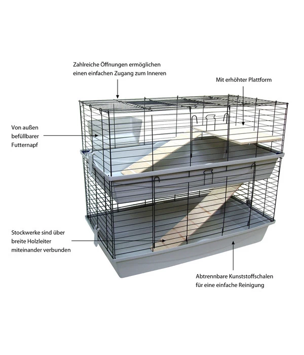 Skyline Nagerheim Sky XXL, Doppelstöckig, Ca. B119/H96/T59 Cm 2 Skyline Nagerheim Sky XXL, Doppelstöckig, Ca. B119/H96/T59 Cm – Bild 2