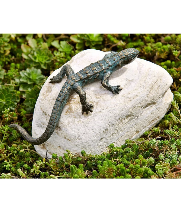 Rottenecker Bronzefigur Eidechse Auf Flusskiesel 2 Rottenecker Bronzefigur Eidechse Auf Flusskiesel – Bild 2