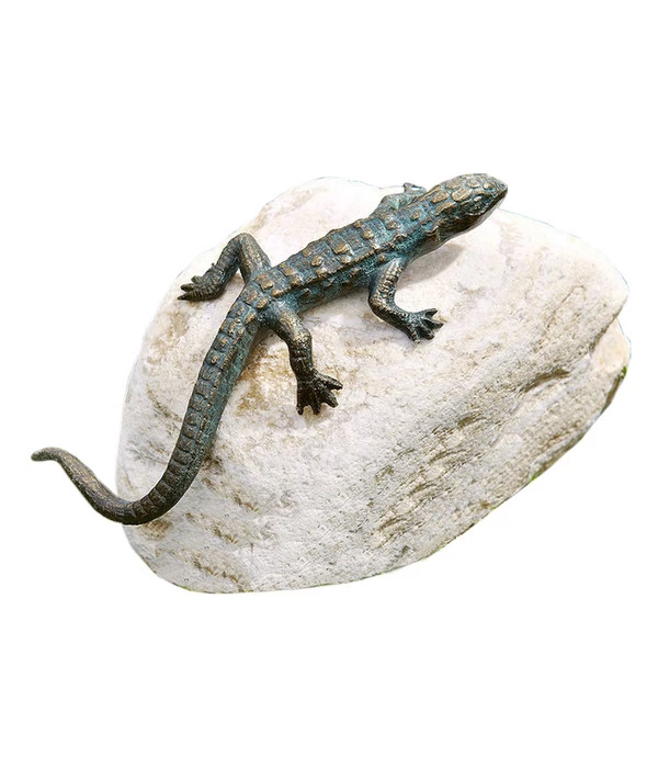 Rottenecker Bronzefigur Eidechse Auf Flusskiesel 1 Rottenecker Bronzefigur Eidechse Auf Flusskiesel