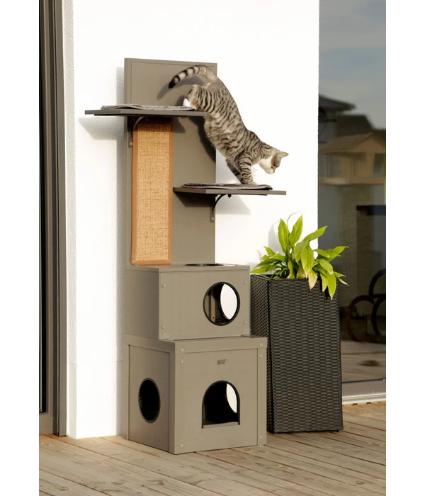 KERBL Katzenspielhaus Alex ECO, Grau, Ca. B42/H152,5/T42 Cm 2 KERBL Katzenspielhaus Alex ECO, Grau, Ca. B42/H152,5/T42 Cm – Bild 2