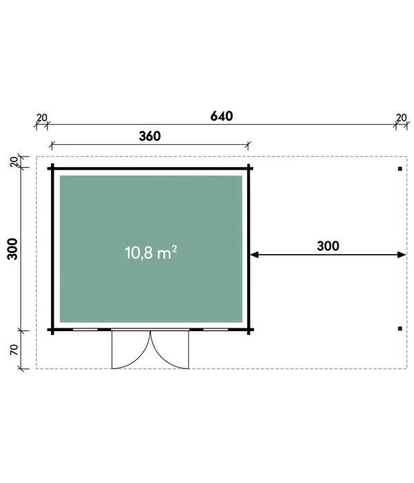 Wolff Finnhaus Gartenhaus Trondheim 70-A, Inkl. Seitendach Rechts 2 Wolff Finnhaus Gartenhaus Trondheim 70-A, Inkl. Seitendach Rechts – Bild 2