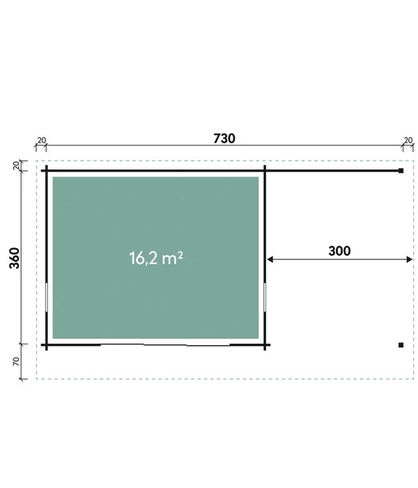 Wolff Finnhaus Gartenhaus Trondheim 70-D, Inkl. Seitendach Rechts 2 Wolff Finnhaus Gartenhaus Trondheim 70-D, Inkl. Seitendach Rechts – Bild 2