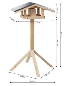 Dehner Natura Futterhaus Karwendel, Natur, Inkl. Ständer, Ca. B84,3/H127,2/T84,3 Cm -Gardena Store 6622898 WE BG 001 DehnerNaturaKarwendelSatteldachStaendeNaturnew