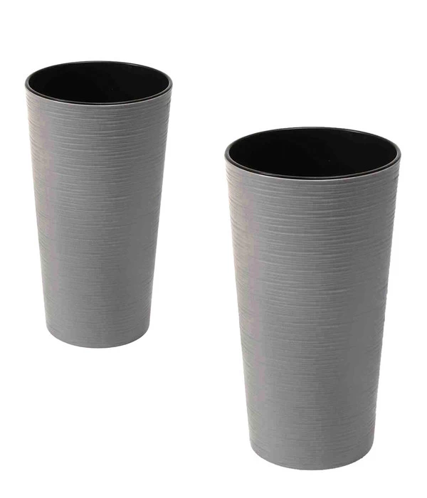 Siena Garden Kunststoff-Topf-Set ECO Lens, Konisch, Ca. Ø25/H46,5 & Ø30/H57 Cm, 2-teilig 1 Siena Garden Kunststoff-Topf-Set ECO Lens, Konisch, Ca. Ø25/H46,5 & Ø30/H57 Cm, 2-teilig