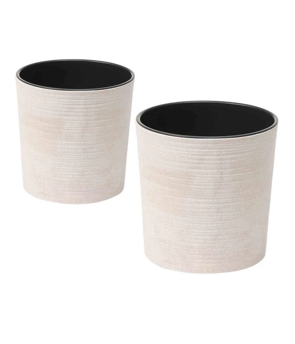 Siena Garden Kunststoff-Topf ECO Lens, Rund, Weiß, Ca. Ø30/H30,5 Cm, 2er-Set 1 Siena Garden Kunststoff-Topf ECO Lens, Rund, Weiß, Ca. Ø30/H30,5 Cm, 2er-Set