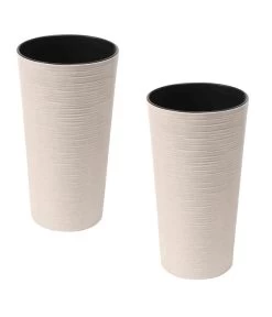 Siena Garden Kunststoff-Säulen ECO Locon, Konisch, Weiß, Ca. Ø30/H57 Cm, 2er-Set