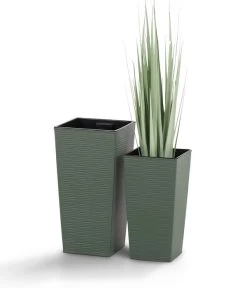 Siena Garden Kunststoff-Topf ECO Nizza, Konisch, Ca. B25/H46,5/T25 Cm -Gardena Store 6655518 WE DE 001 PflanzgefaessEcoNizza25Gruen