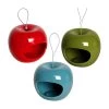 LUXUS-VOGELHAUS Futterstation Apfel 3er-Set, Rot/grün/blau, Ca. Ø14/H12 Cm